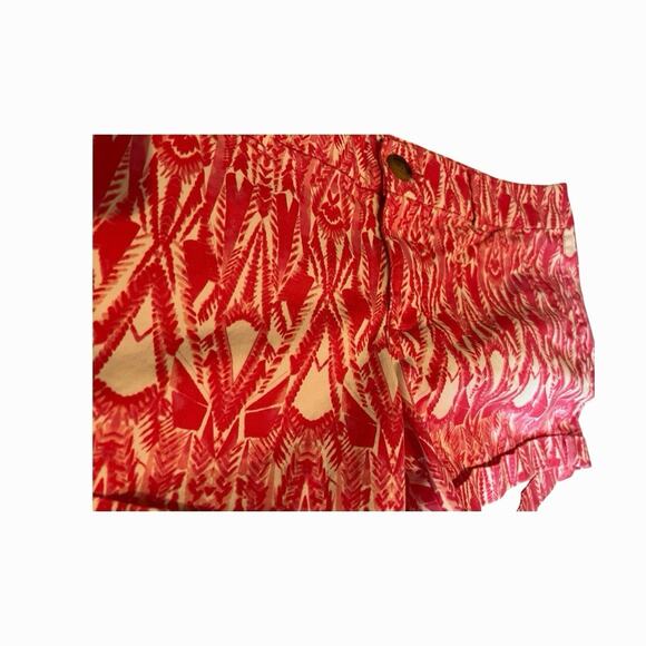 American Eagle Outfitters Women’s MIDI Stretch Shorts Size 10 Pink Aztec - Picture 7 of 9